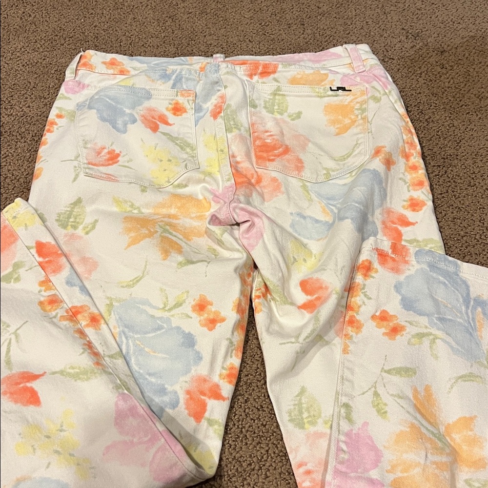Ralph Lauren Floral Denim Jeans size 10 skinny flowers - Picture 6 of 10